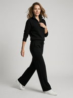Lorena | Women's Two-Piece Set with Quarter-Zip and Wide-Leg Pants