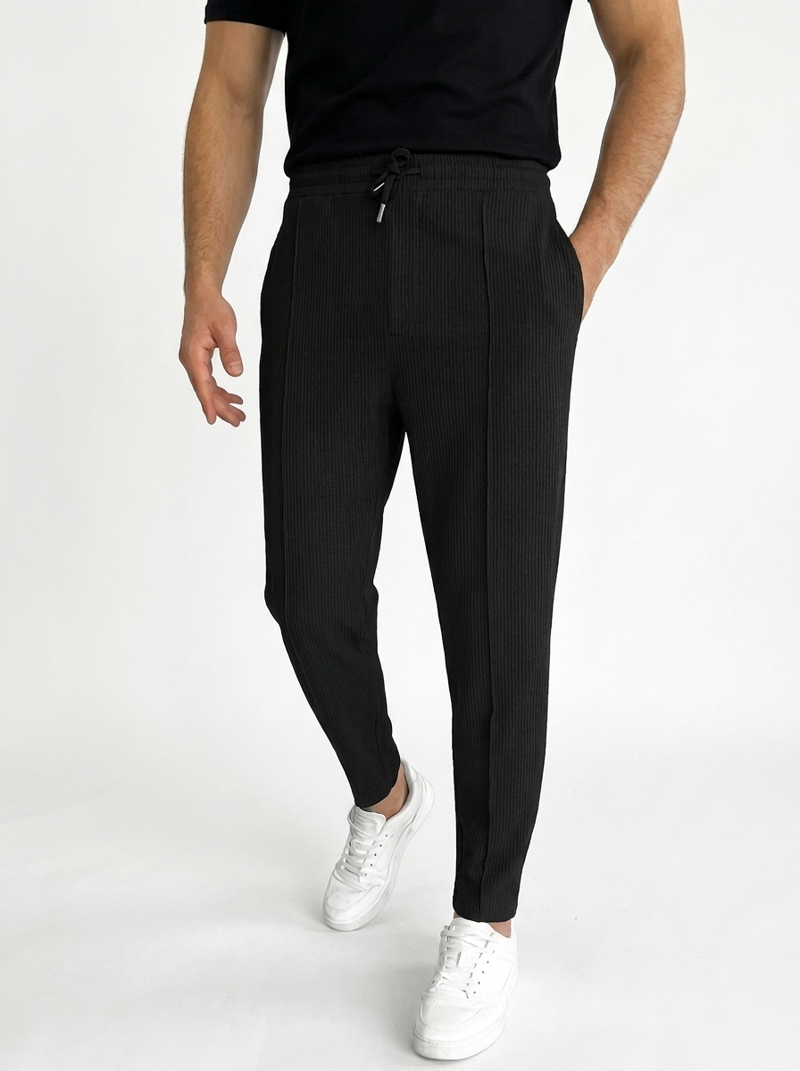 Leo | Men's Textured Joggers with Elastic Waist