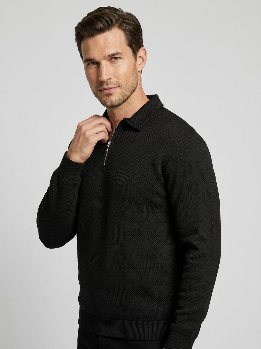 Marco | Men's Quarter-Zip Sweater with Revers Collar