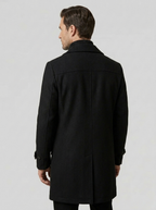 Marcus | Men's Wool Coat with Double Collar and Slim Fit