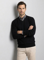 Hugo | Men's V-Neck Sweater in Soft Knit with Ribbed Edges
