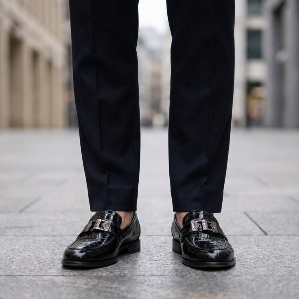 Leon | Men's faux leather loafers with chunky tread soles
