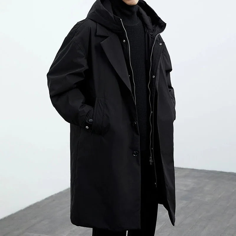 Lorenzo | Herre Lang trenchcoat med hætte