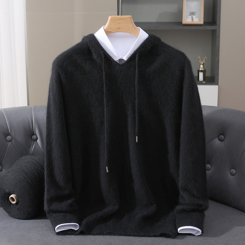 Marius | Herre cashmere hoodie med snørehætte og ribkanter