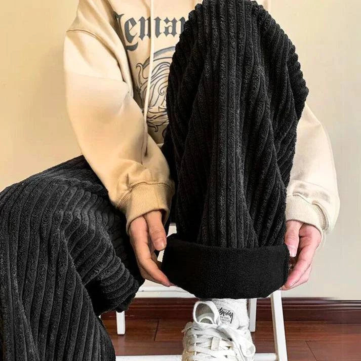 Nolan | Men's corduroy trousers with wide legs and a drawstring waist
