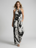 Madison | Kunstnerisk Halterneck Jumpsuit Med Vide Ben