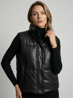 Serena | Quiltet Læder Vest Damer