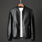 Rafael | Men's leather bomber jacket with ribbed trims