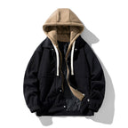 Nicolai | Men's corduroy jacket with hood and zipper