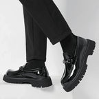 Marcello | Mocasines de cuero con suela gruesa y hebilla metálica