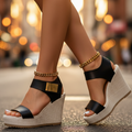 Velmira | Wedge Sandaler Med Platform Og Elegant Remdesign