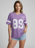 Nova | Varsity T-Shirt Med V-Hals Og Nummerprint