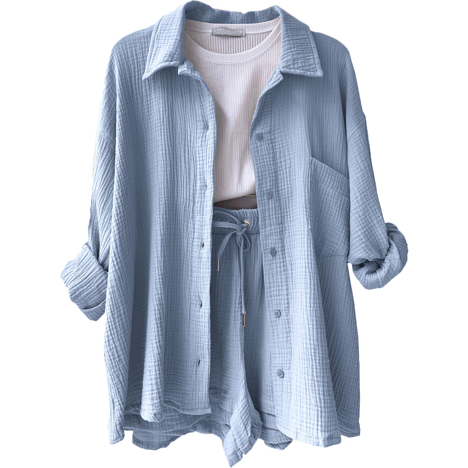 Linde | Completo estivo in mussola a due pezzi da donna
