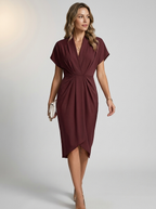 Aurielle | Elegante abito midi incrociato con drappeggio
