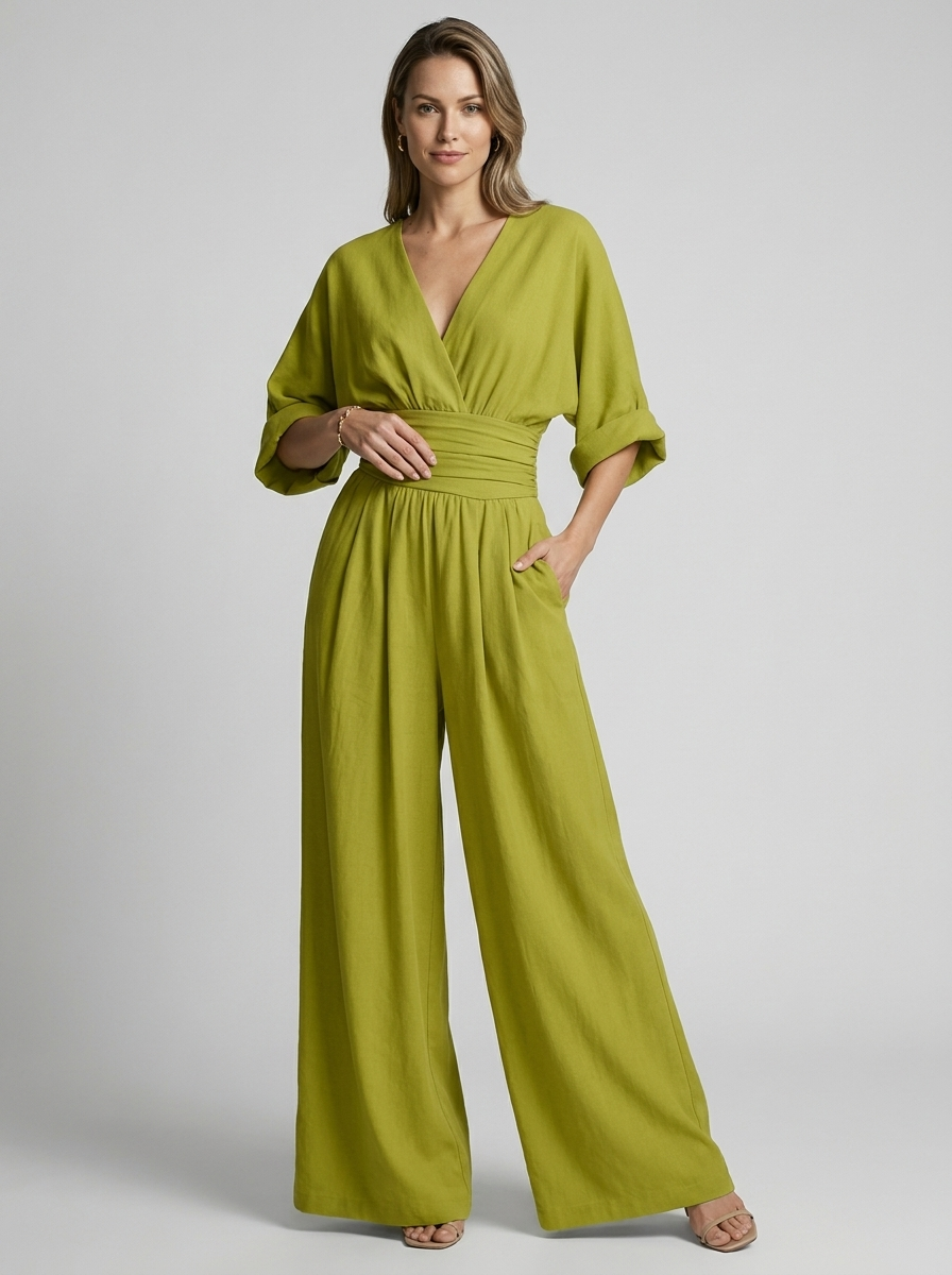 Seraphina | Elegant Jumpsuit with V-Neckline and Defined Waist