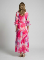 Rosalie | Elegante abito lungo colorato con cintura