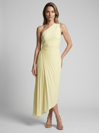 Delfina | Robe maxi plissée une épaule