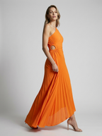 Delfina | Robe maxi plissée une épaule