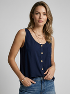 Zafira | Boho Tanktop med Knapdetaljer