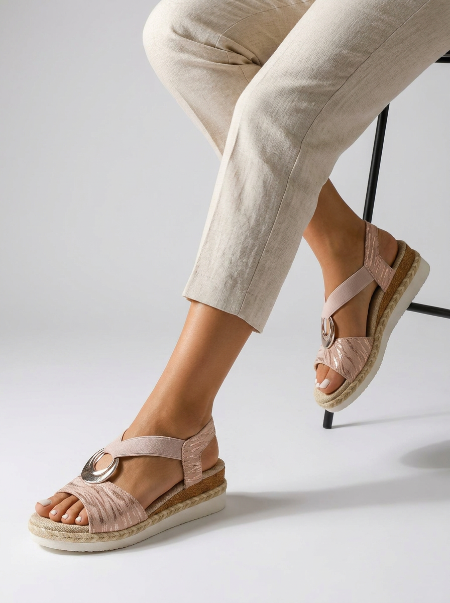 Agnes | Platform Sandaler Med Dekorativ Spænde