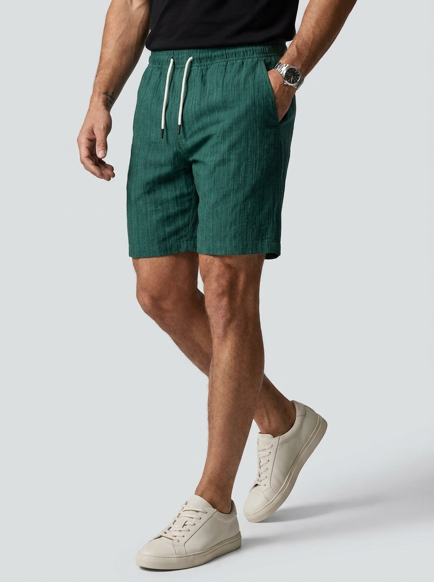 Matteo | Hørshorts Med Elastisk Talje Og Snøre