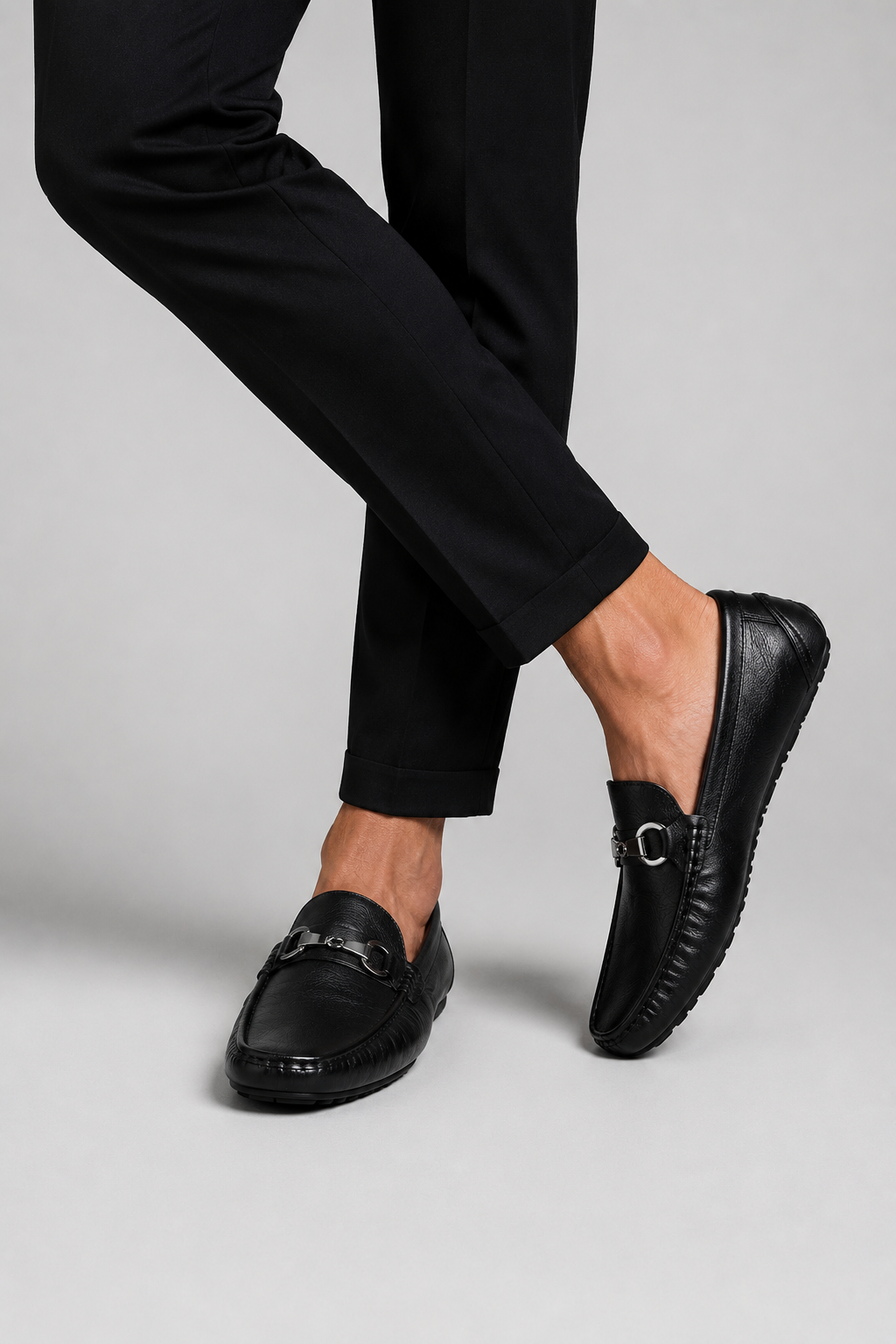 Marco | Men's Loafers in Leather Look with Metal Buckle