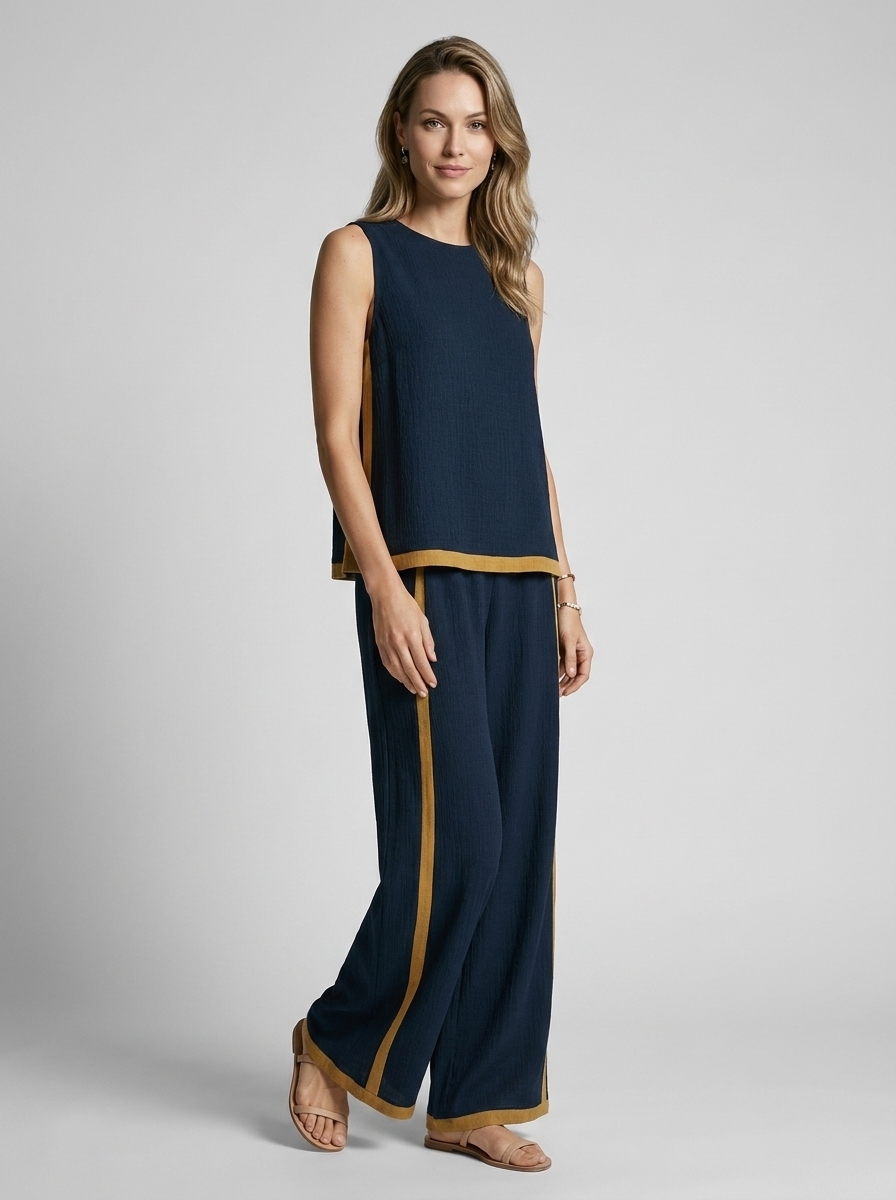 Selene | Two-Piece Set with Sleeveless Top and Wide Pants