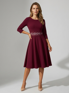 Vivienne | Vestido línea A con cintura de encaje elegante