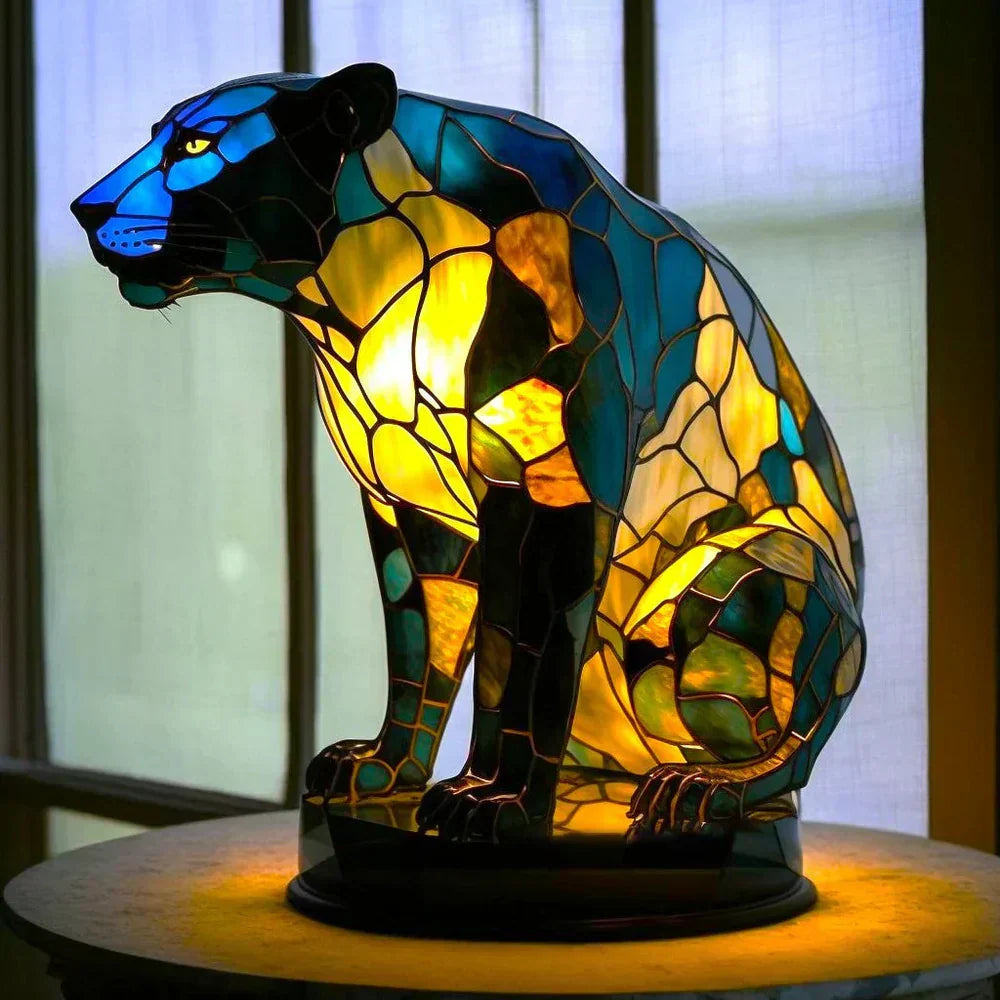 Aurora | Stained glass table lamp with animal motif