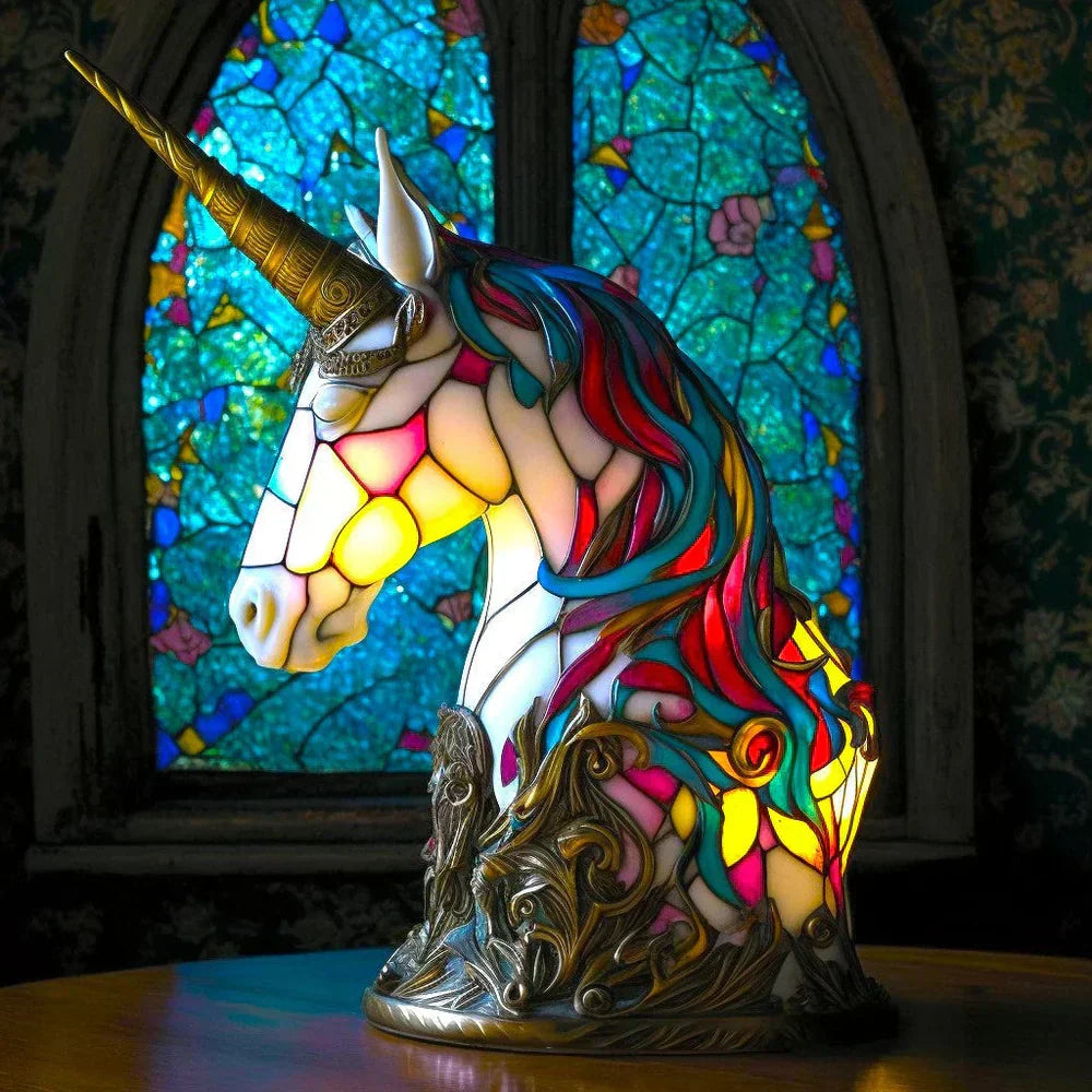 Aurora | Stained glass table lamp with animal motif