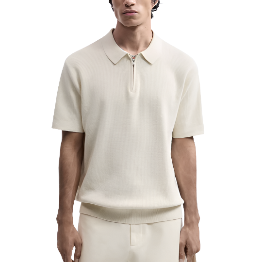 Santino™ | Polo de Punto Fino para Hombre con Media Cremallera | Polo Casual Elegante con Mangas Cortas y Cuello Moderno
