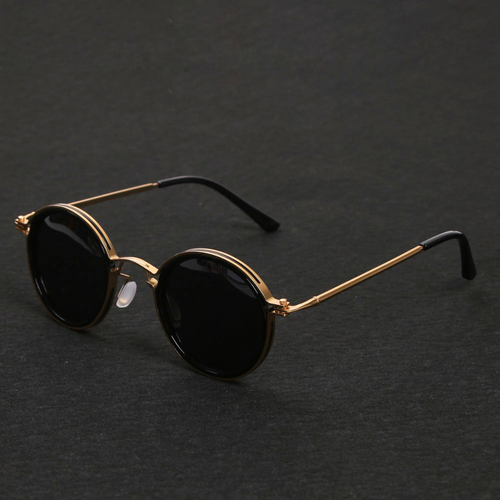 Aurelio | Lunettes de soleil rondes avec monture métal et verres foncés