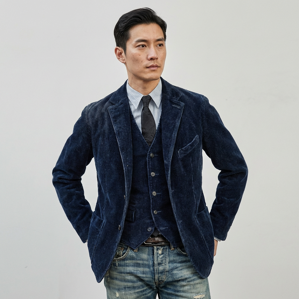 Victor | Vintage Fløjlsblazer med Vest