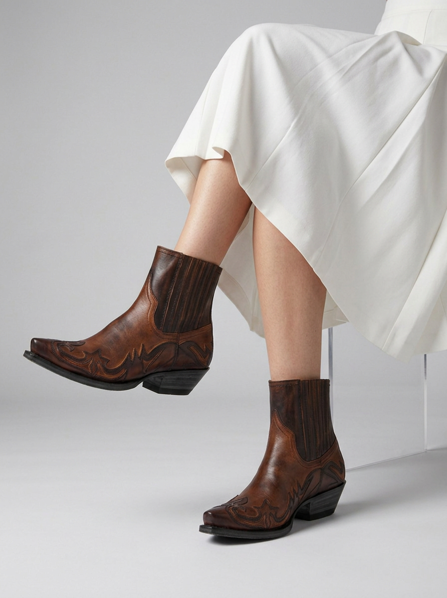 Maverick | Western Cowboystøvler Med Broderede Detaljer