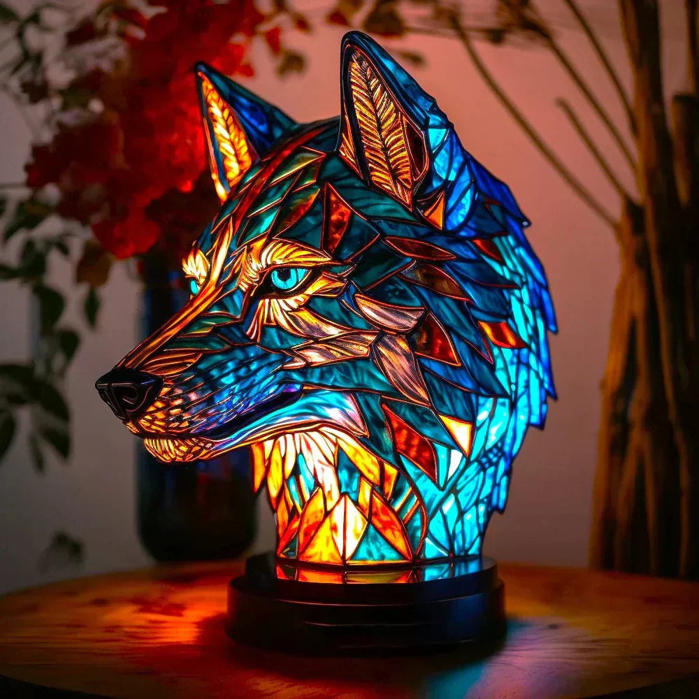 Aurora | Stained glass table lamp with animal motif