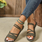 Elanora | Flade Sandaler med Elastiske Remme