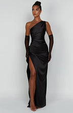 Alessia | One-Shoulder Satin Kjole