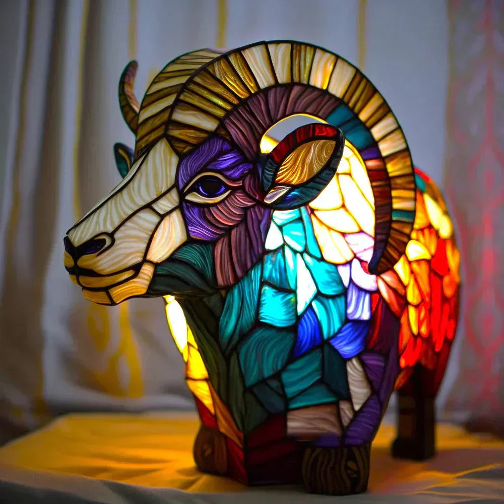 Aurora | Stained glass table lamp with animal motif