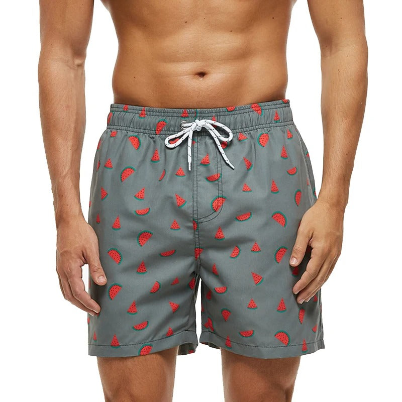 Lazaro | Costume da bagno da uomo con stampa tropicale di ananas | Pantaloncini da bagno ad asciugatura rapida con coulisse e tasche laterali