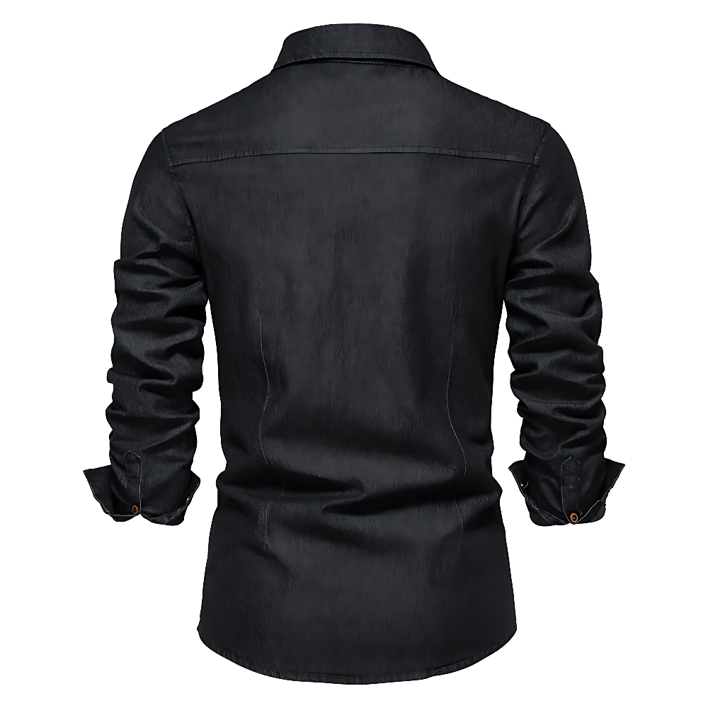 Rafael|Camicia di Jeans da Uomo | Slim Fit in Stile Western Nera o Blu