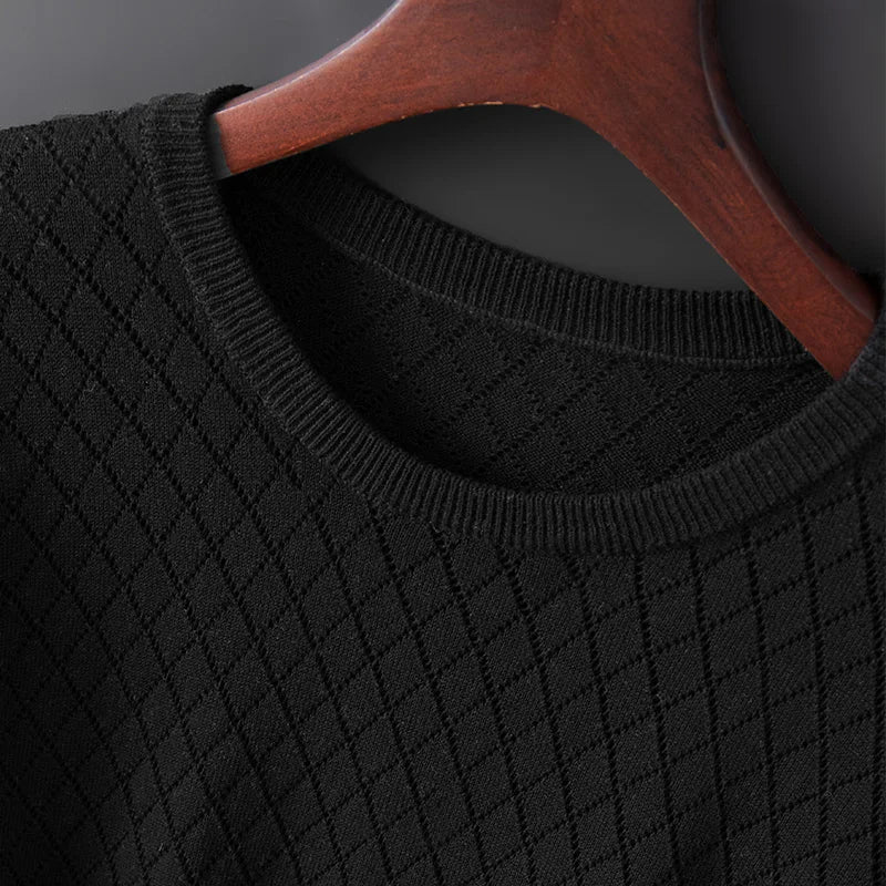 Ernesto™ | Camiseta de Punto de Verano para Hombre con Patrón de Cuadros y Diseño Transpirable | Camiseta Ligera