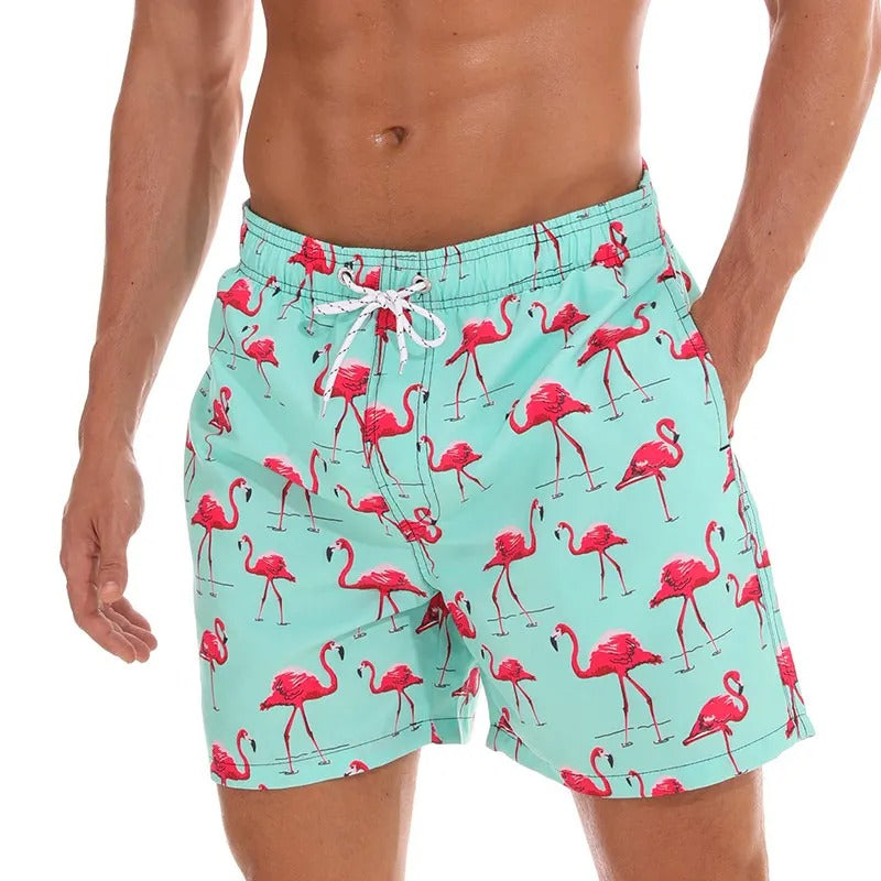 Lazaro | Costume da bagno da uomo con stampa tropicale di ananas | Pantaloncini da bagno ad asciugatura rapida con coulisse e tasche laterali