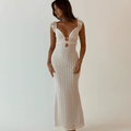 Marianne™ | Damer Hæklet Maxi Kjole | Elegant Sommerkjole med Åben Ryg & Raffineret Boho Stil