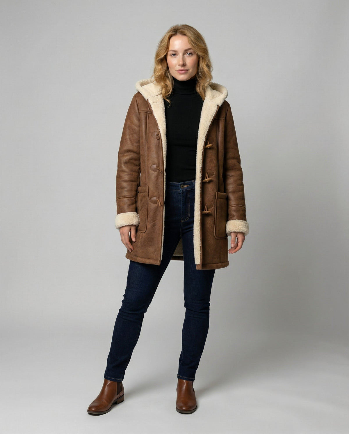 Colette | Women's winter coat with hood and teddy lining