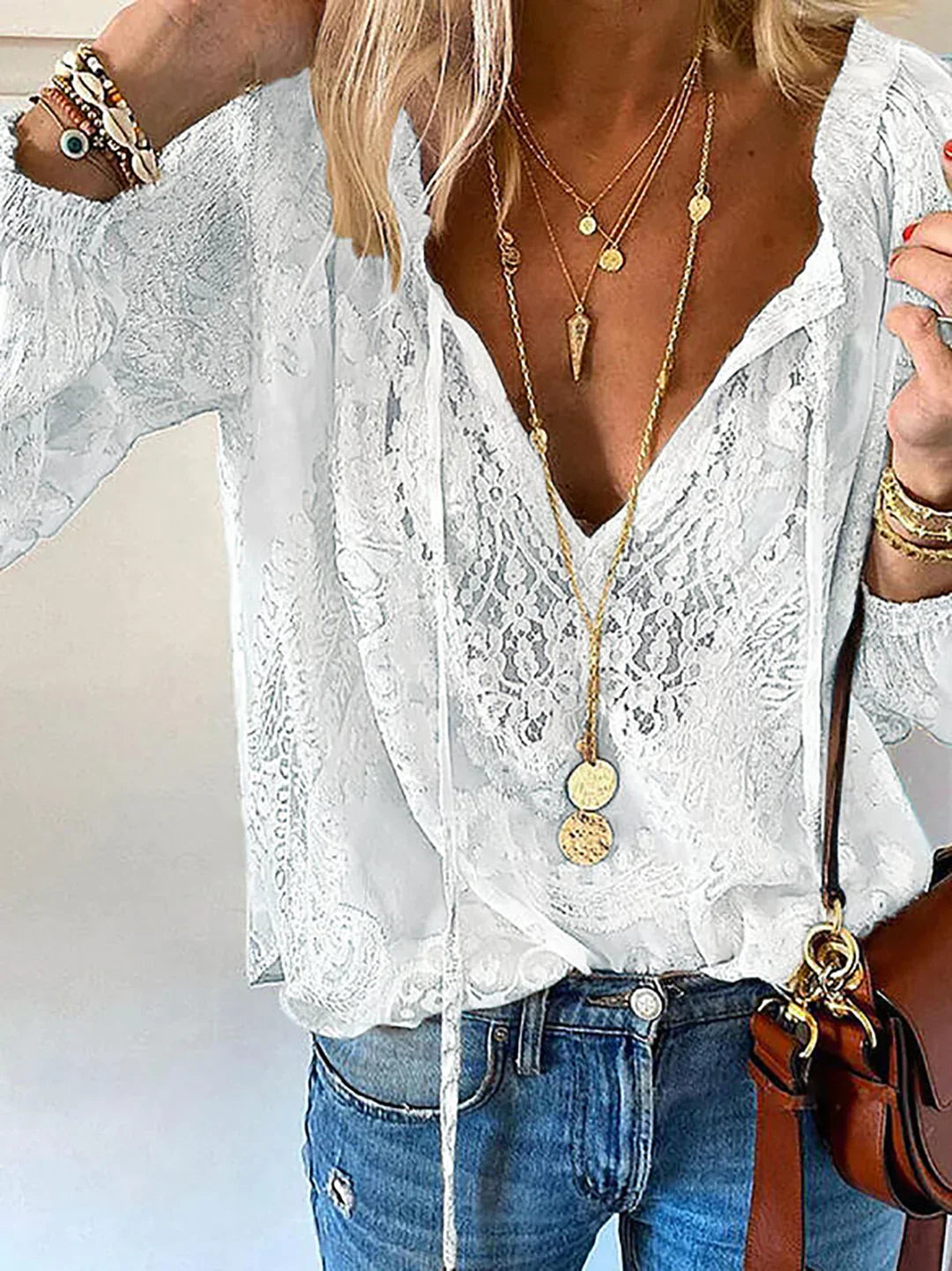 Elanora | Blusa boho trasparente Donna