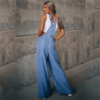 Mireya | Jeansowy kombinezon z szerokimi nogawkami