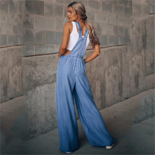 Mireya | Jeansowy kombinezon z szerokimi nogawkami