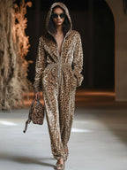 Nadia | Dame Leopard Velour Jumpsuit
