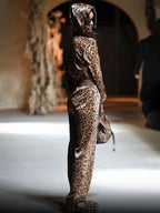 Nadia | Dame Leopard Velour Jumpsuit