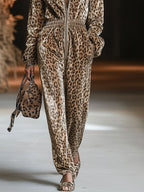 Nadia | Dame Leopard Velour Jumpsuit